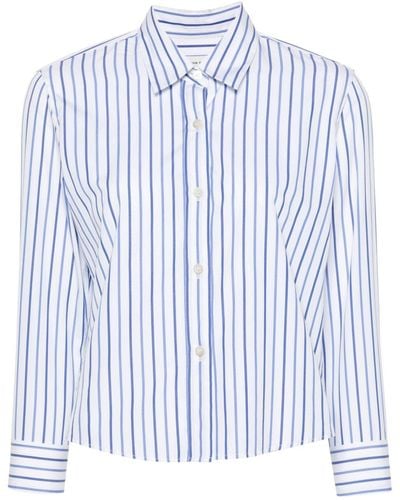 Dries Van Noten Striped Cropped Shirt - Blue