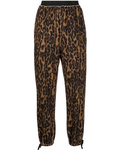 Undercover Leopard-intarsia Cotton Pants - Black