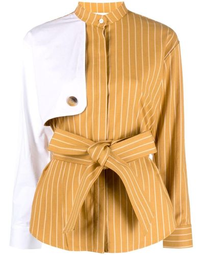 D'Estree Hans Pinstripe-pattern Shirt Jacket - Yellow