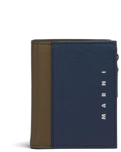 Marni Bi-fold Leather Wallet - Gray