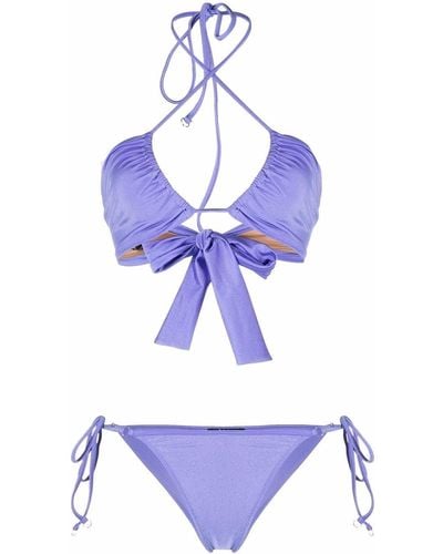 Noire Swimwear Reverse Triangle Cup Bikini Set - Purple