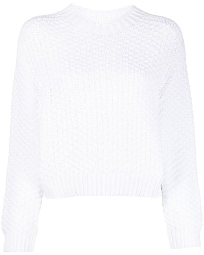 Emporio Armani Boxy-fit Knitted Sweater - White