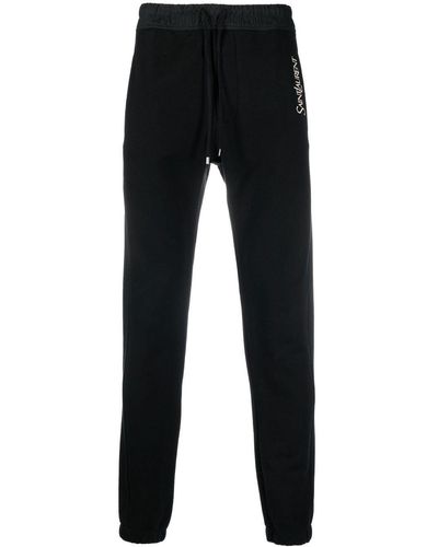 Saint Laurent Pantalon de jogging à logo brodé - Noir