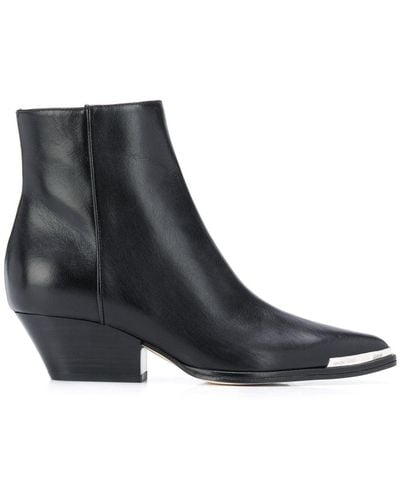 Sergio Rossi Pointed Contrast-cap Boots - Black