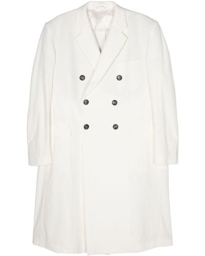 424 Doppelreihiger Mantel - Weiß