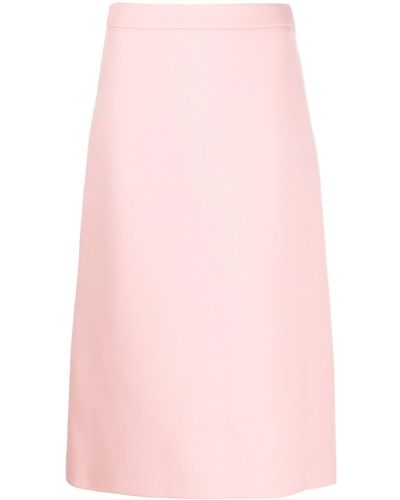 Prada Midi A-line Skirt - Pink