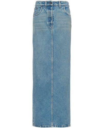 Prada Jupe en jean à coupe longue - Bleu