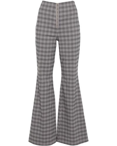 ROTATE BIRGER CHRISTENSEN Checked Flared Trousers - Grey