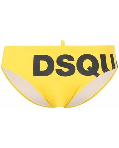 DSquared² Logo-print Swimming Briefs - Yellow
