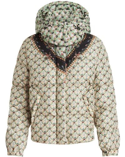Etro Floral-print Quilted Jacket - Gray