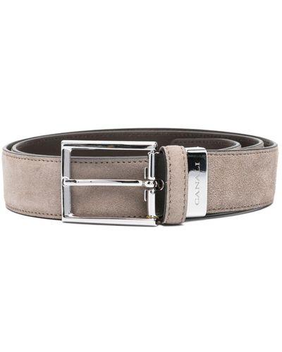 Canali Reversible Logo-engraved Buckle Belt - Natural