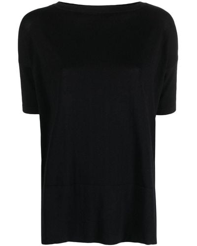 Wild Cashmere T-shirt con maniche corte - Nero