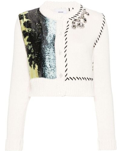 Erdem Abstract-panel Cropped Cardigan - Black