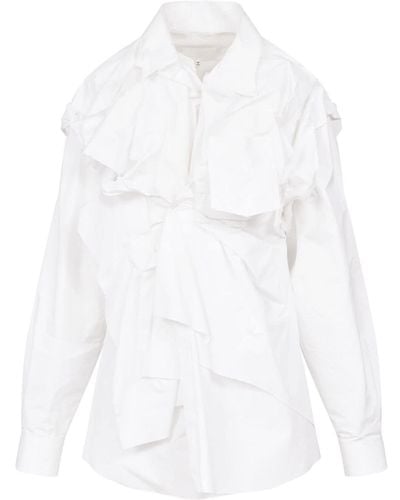 Maison Margiela Gathered Poplin Shirt - White