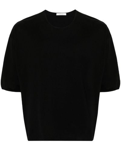 Lemaire Gemercireerd Katoenen T-shirt - Zwart