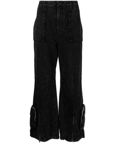 Juun.J Wide-leg Cotton Jeans - Black