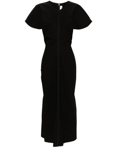 Victoria Beckham Flared Poplin Dress - Black