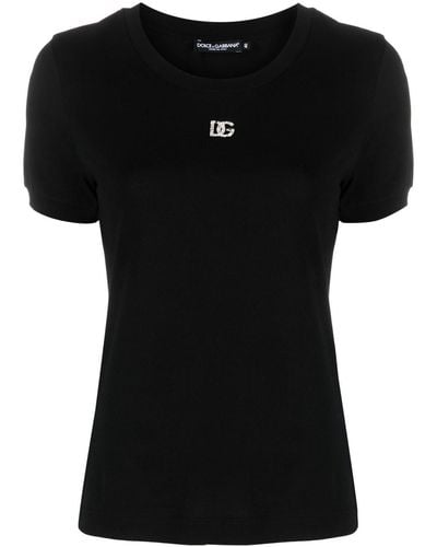 Dolce & Gabbana ビジュートリム Tシャツ - ブラック
