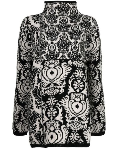 Antonio Marras Jacquard-pattern Funnel-neck Jumper - Black