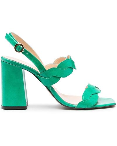 Tila March Rhea 95mm Block Heel Sandals - Green