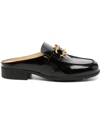 Bottega Veneta Open-back leather loafers - Schwarz