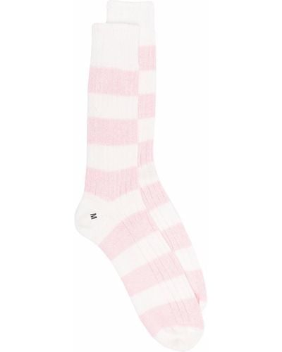 Mackintosh Striped Cotton Socks - Pink