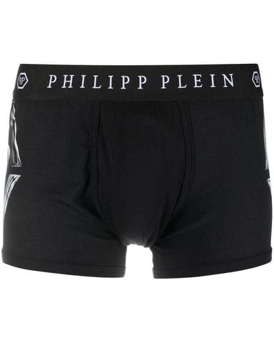Philipp Plein Shorts mit Logo-Print - Schwarz