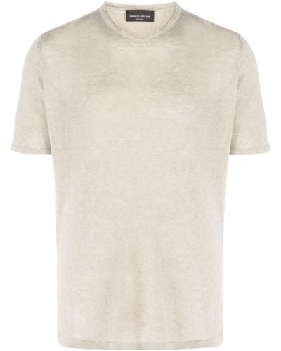 Roberto Collina T-Shirt aus Leinen - Weiß