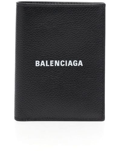 Balenciaga Logo-print Detail Foldover Wallet - Black