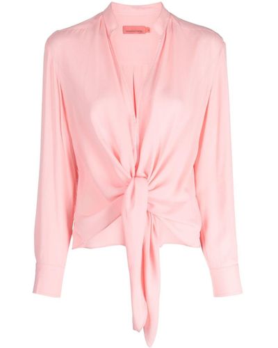 Manning Cartell Blusa Interplay con cuello en V - Rosa