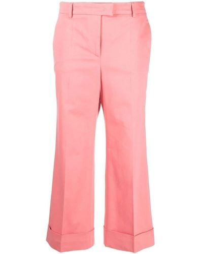 Alberto Biani Pressed-crease Cropped Tailored Trousers - Pink