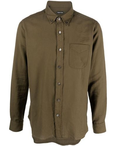 Tom Ford Overhemd Met Knopen - Groen