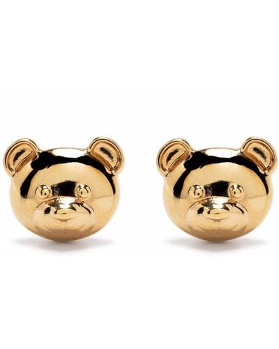 Moschino Small Teddy Bear Earrings - Metallic