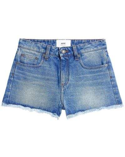 Ami Paris Denim Shorts - Blauw
