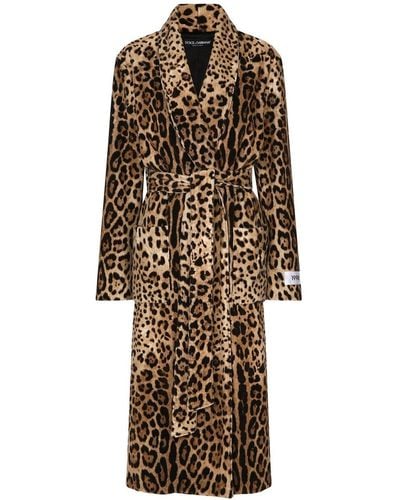 Dolce & Gabbana X Kim – Manteau en coton a motif leopard - Marron