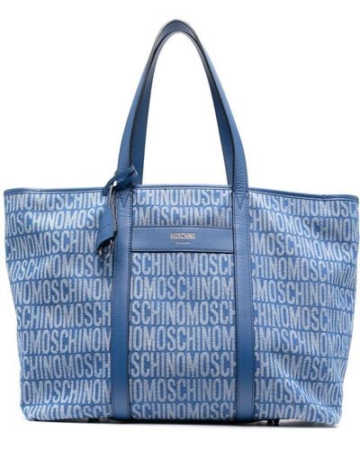 Moschino Bolso shopper con detalle del logo - Azul