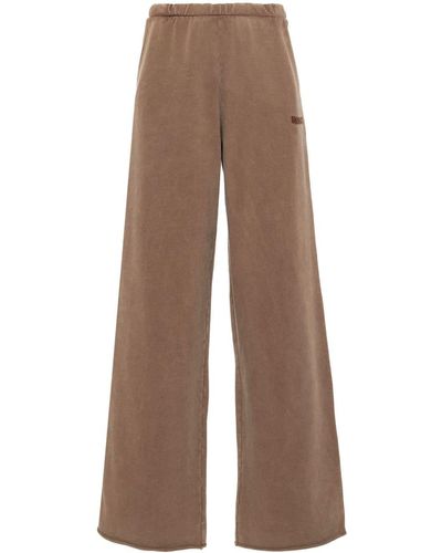 ROTATE BIRGER CHRISTENSEN Logo-embroidered Track Trousers - Brown