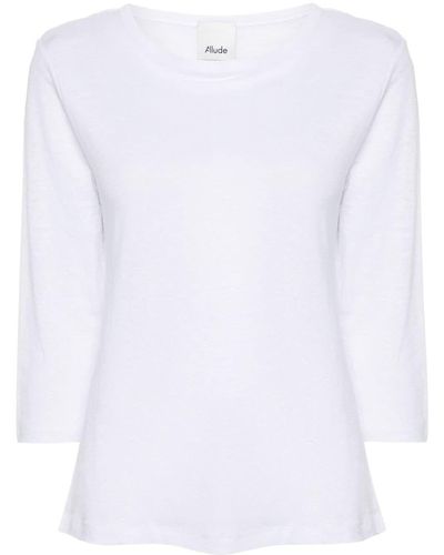 Allude T-Shirt aus Leinen - Weiß