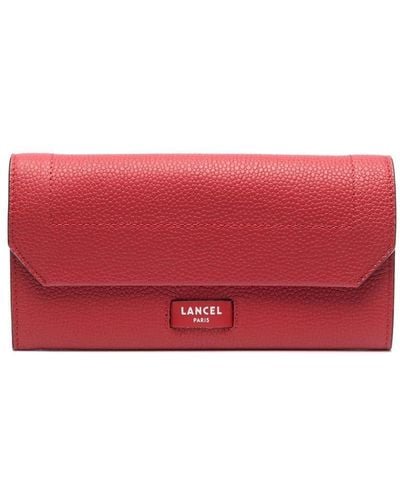 Lancel Leather Slim Flap Wallet - Red