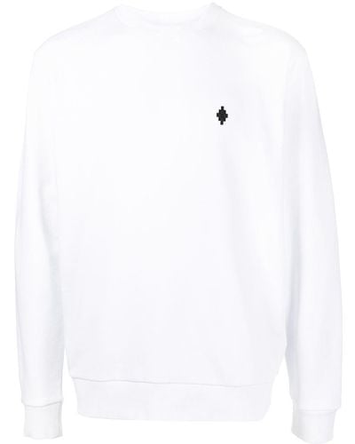 Marcelo Burlon Logo-embroidered Cotton Sweatshirt - White