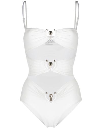 Christopher Esber Square Neck Cut-out Swimsuit - White