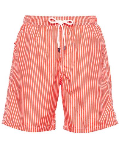 Fedeli Positano Striped Swim Shorts - Red
