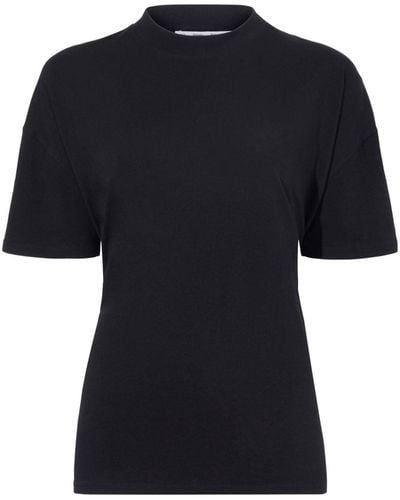 Proenza Schouler Mira Drop-shoulder Cotton T-shirt - Black