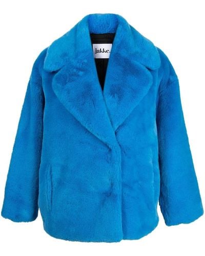 Jakke Rita Faux Fur Coat - Blue