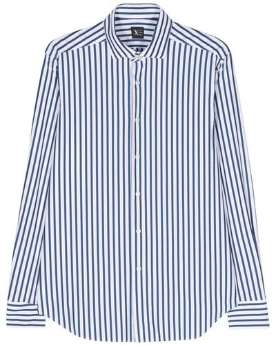 Xacus Striped longsleeved shirt - Blau