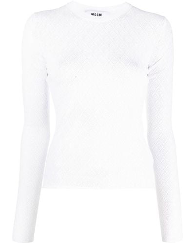 MSGM Trui Met Abstract Patroon - Wit