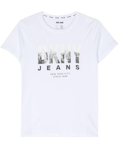 DKNY T-shirt Skyline con stampa - Bianco