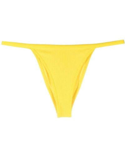 Moschino Textured Elasticated-waistband Bikini Bottom - Yellow