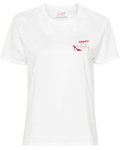 Mc2 Saint Barth Emilie slogan-embroidery T-shirt - Weiß