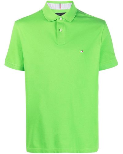 Tommy Hilfiger Embroidered-logo Cotton Polo Shirt - Green